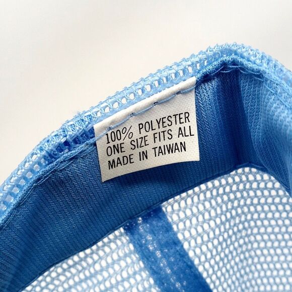 Vintage Montreal Canada Snapback Hat Mesh Trucker Cap 90s Maple Leaf Blue White - Picture 9 of 9